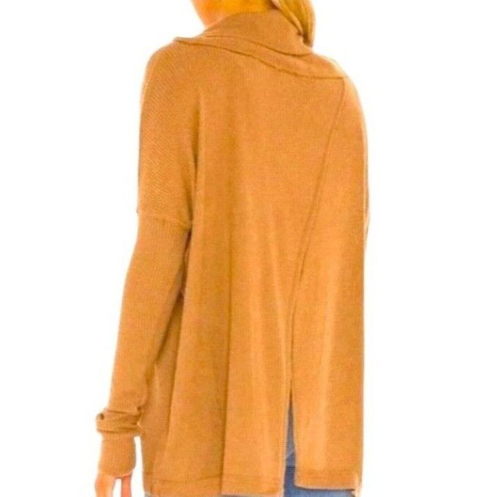 NWT Free People Juicy L/S Sweater XS S M Cowl Neck Draped Tunic Top Split Back - Picture 4 of 15
